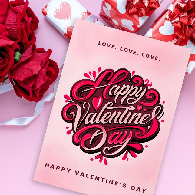 Cartes Pour Fêtes Annuelles Joyeuse Saint-Valentin personnalisable (Créateur téléchargé)