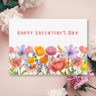 Cartes Pour Fêtes Annuelles Joyeuse Saint-Valentin pour ma femme - Fleurs douc