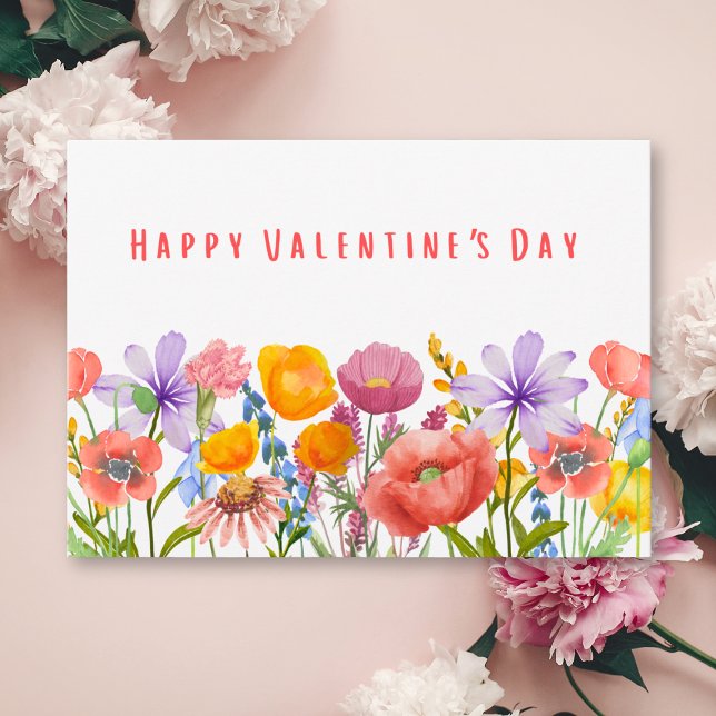 Cartes Pour Fêtes Annuelles Joyeuse Saint-Valentin pour ma femme - Fleurs douc (Créateur téléchargé)