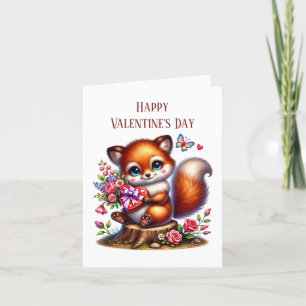 Cartes Pour Fêtes Annuelles Joyeuse Saint-Valentin renard ajouter un message