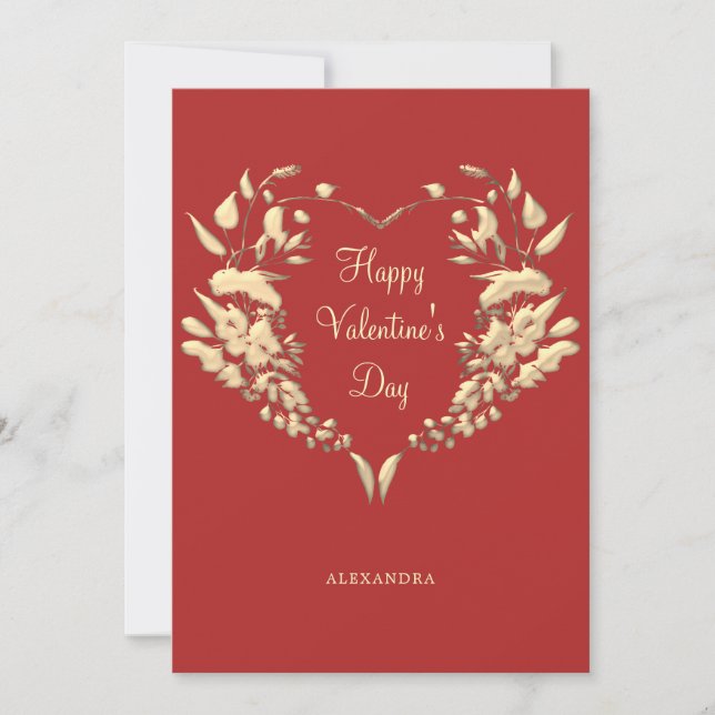 Cartes Pour Fêtes Annuelles Joyeuse Saint-Valentin rouge (Devant)