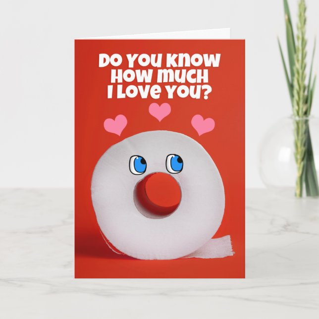 Cartes Pour Fêtes Annuelles Joyeuse Saint-Valentin Rouleau de Papier de Toilet (Devant)