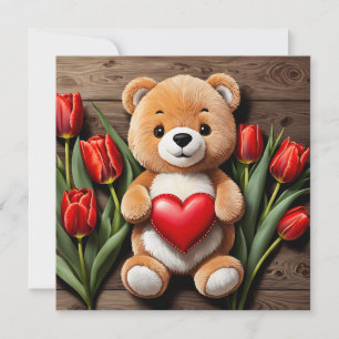 Cartes Pour Fêtes Annuelles Joyeuse Saint-Valentin Teddy Bear