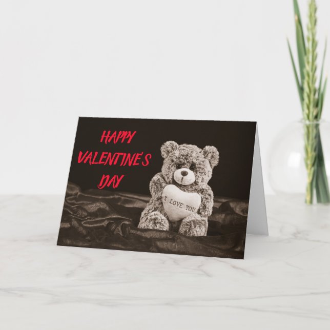 Cartes Pour Fêtes Annuelles Joyeuse Saint-Valentin Teddy Bear (Devant)
