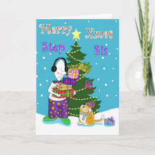 Cartes Pour Fêtes Annuelles Joyeuse soeur étape Xmas