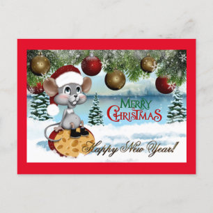 Cartes Pour Fêtes Annuelles Joyeuse souris de Noël