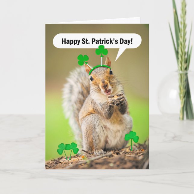 Cartes Pour Fêtes Annuelles Joyeuse St Patrick à tous les Écureuils  (Devant)