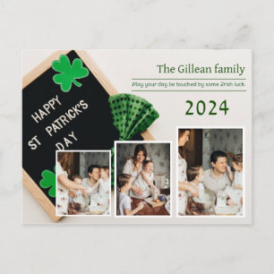 Cartes Pour Fêtes Annuelles Joyeuse St. Patrick famille photo Shamrocks
