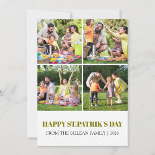 Cartes Pour Fêtes Annuelles Joyeuse St. Patrick famille photo shamrocks