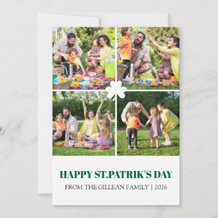 Cartes Pour Fêtes Annuelles Joyeuse St. Patrick famille photo shamrocks