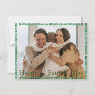 Cartes Pour Fêtes Annuelles Joyeuse St. Patrick famille photo trèfles
