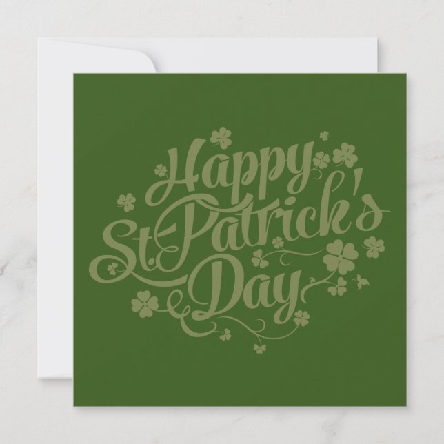 Cartes Pour Fêtes Annuelles Joyeuse St Patrick // Salutations Trefle Blanc (Devant)