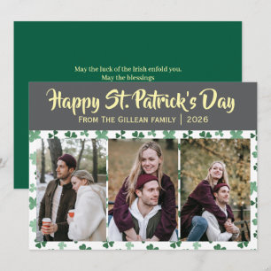 Cartes Pour Fêtes Annuelles Joyeuse St. Patrick shamrocks famille 3 photo