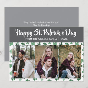 Cartes Pour Fêtes Annuelles Joyeuse St. Patrick Shamrocks famille 3 photo