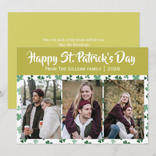 Cartes Pour Fêtes Annuelles Joyeuse St. Patrick shamrocks famille 3 photo