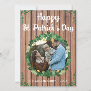 Cartes Pour Fêtes Annuelles Joyeuse St. Patrick Shamrocks famille une photo