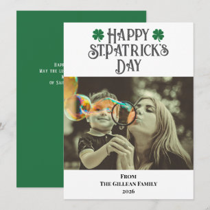 Cartes Pour Fêtes Annuelles Joyeuse St. Patrick Shamrocks photo de famille 
