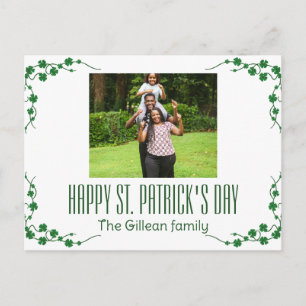 Cartes Pour Fêtes Annuelles Joyeuse St. Patrick Shamrocks photo de famille 