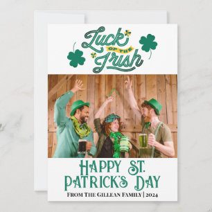Cartes Pour Fêtes Annuelles Joyeuse St. Patrick Shamrocks photo de famille