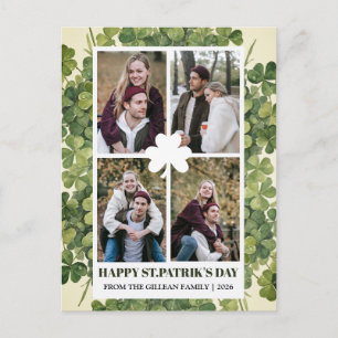 Cartes Pour Fêtes Annuelles Joyeuse St. Patrick Shamrocks photo de famille