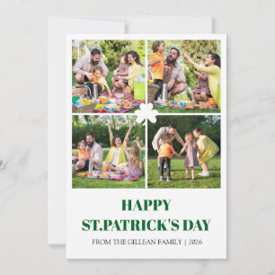Cartes Pour Fêtes Annuelles Joyeuse St. Patrick Shamrocks photo de famille