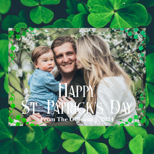 Cartes Pour Fêtes Annuelles Joyeuse St. Patrick Shamrocks photo de famille