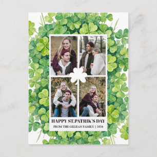 Cartes Pour Fêtes Annuelles Joyeuse St. Patrick Shamrocks photo de famille