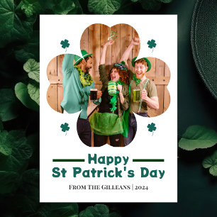Cartes Pour Fêtes Annuelles Joyeuse St Patrick Shamrocks photo de famille chan