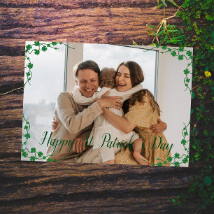 Cartes Pour Fêtes Annuelles Joyeuse St. patrick's day Photo de famille Shamroc