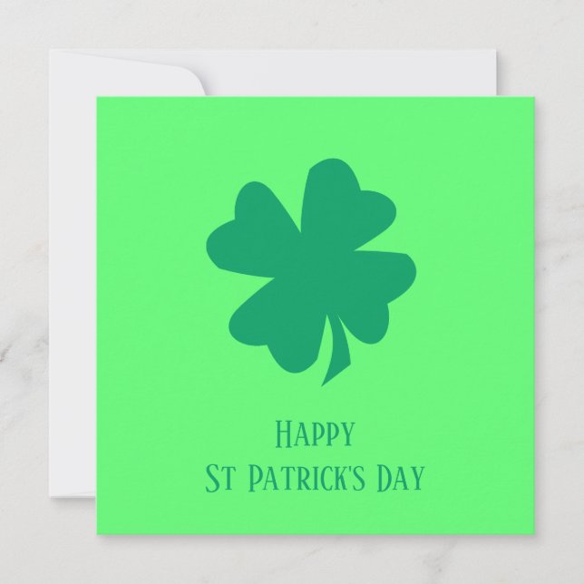 Cartes Pour Fêtes Annuelles Joyeuse St Patrick's Day Shamrock vert irlandais 2 (Devant)
