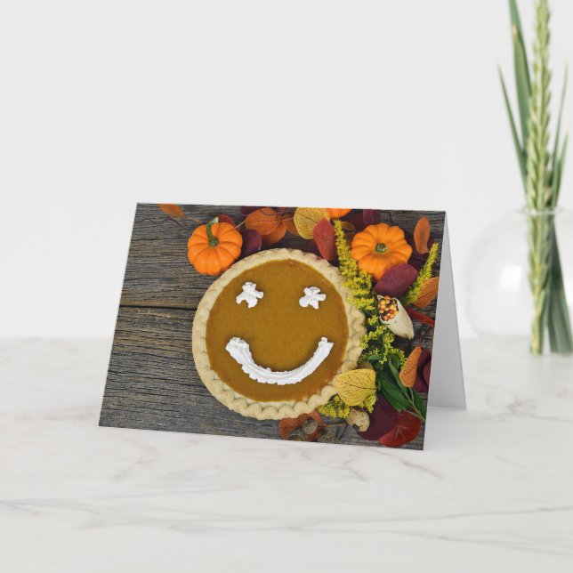 Cartes Pour Fêtes Annuelles Joyeuse tarte Citrouille de Thanksgiving (Devant)