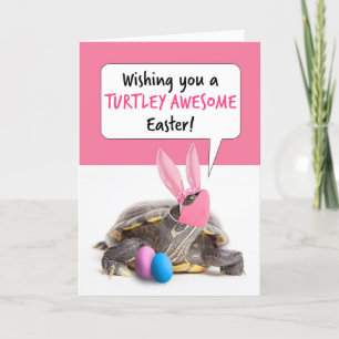 Cartes Pour Fêtes Annuelles Joyeuse tortue de Pâques en masque de visage pandé