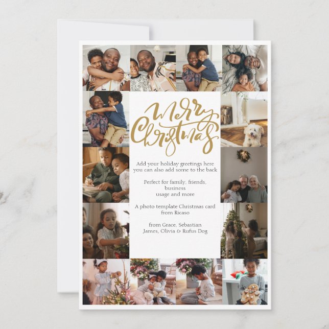 Cartes Pour Fêtes Annuelles Joyeuse typographie de Noël 17 Photo (Devant)