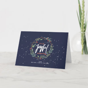 Cartes Pour Fêtes Annuelles Joyeuse Typographie & Serre de Noël rustique