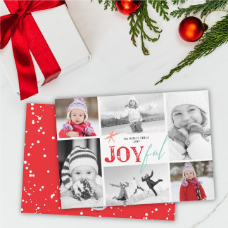 Cartes Pour Fêtes Annuelles Joyeuse Typographie Star Moderne Minimaliste 6 Pho