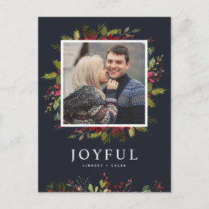 Cartes Pour Fêtes Annuelles Joyeuse verdure   Photo de couleurs modifiables