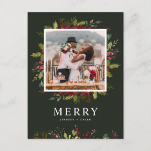 Cartes Pour Fêtes Annuelles Joyeuse verdure   Photo de couleurs modifiables