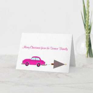 Cartes Pour Fêtes Annuelles Joyeuse voiture de Noël