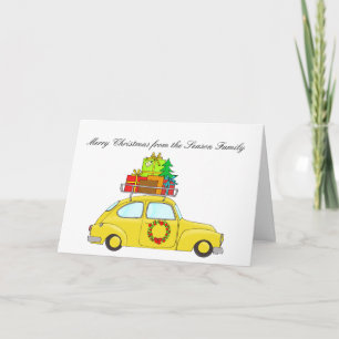 Cartes Pour Fêtes Annuelles Joyeuse voiture de Noël