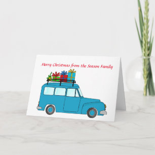 Cartes Pour Fêtes Annuelles Joyeuse voiture de Noël