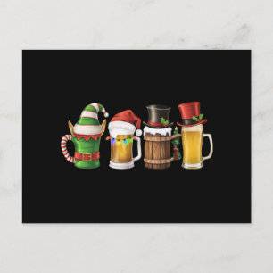 Cartes Pour Fêtes Annuelles Joyeuses bières de Noël Boire Père Noël Beer Lover