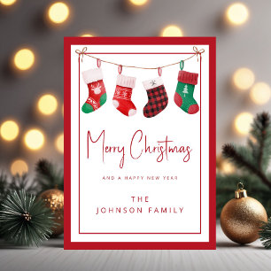 Cartes Pour Fêtes Annuelles Joyeuses Chaussettes de Noël