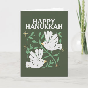 Cartes Pour Fêtes Annuelles Joyeuses colombes Hanoukka de la paix