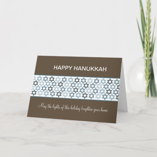 Cartes Pour Fêtes Annuelles Joyeuses étoiles Hanoukka de David (Devant)