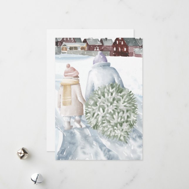 Cartes Pour Fêtes Annuelles Joyeuses Fêtes (Devant/Arrière en situation)