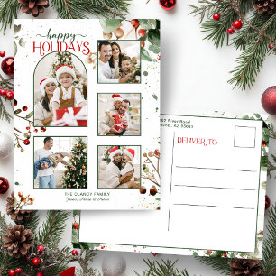 Cartes Pour Fêtes Annuelles Joyeuses Fêtes Aquarelle Holly Botanique 5 Photo