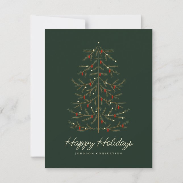 Cartes Pour Fêtes Annuelles Joyeuses Fêtes Arbre de Noël Moderne Simple (Devant)