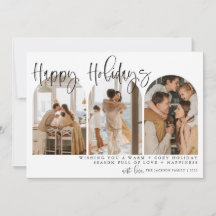 Joyeuses Fêtes Arc Moderne Photo Cartes de Noël