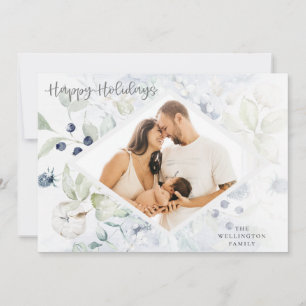 Cartes Pour Fêtes Annuelles Joyeuses fêtes Arctic Winter Botanical Photo