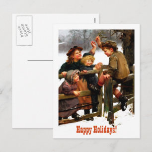 Cartes Pour Fêtes Annuelles Joyeuses fêtes. Art vintage